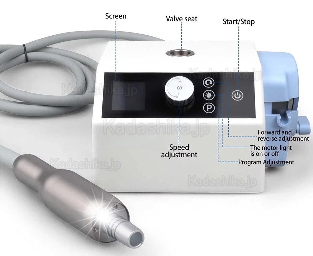 歯科治療用電動式マイクロモーター（水タンクと蠕動ポンプ付き）